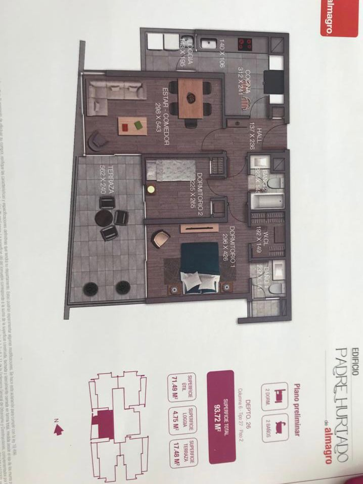 Arriendo Departamento P 2D en suite Walk-in cl&oacute;set 2B 2E 1B Parque Padre Alberto Hurtado - Las Condes