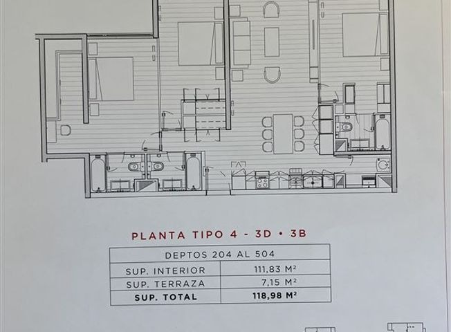 Arriendo Departamento O 3D en suite Walk-in cl&oacute;set 3B 2E 1B Parque Juan XXIII - &Ntilde;u&ntilde;oa