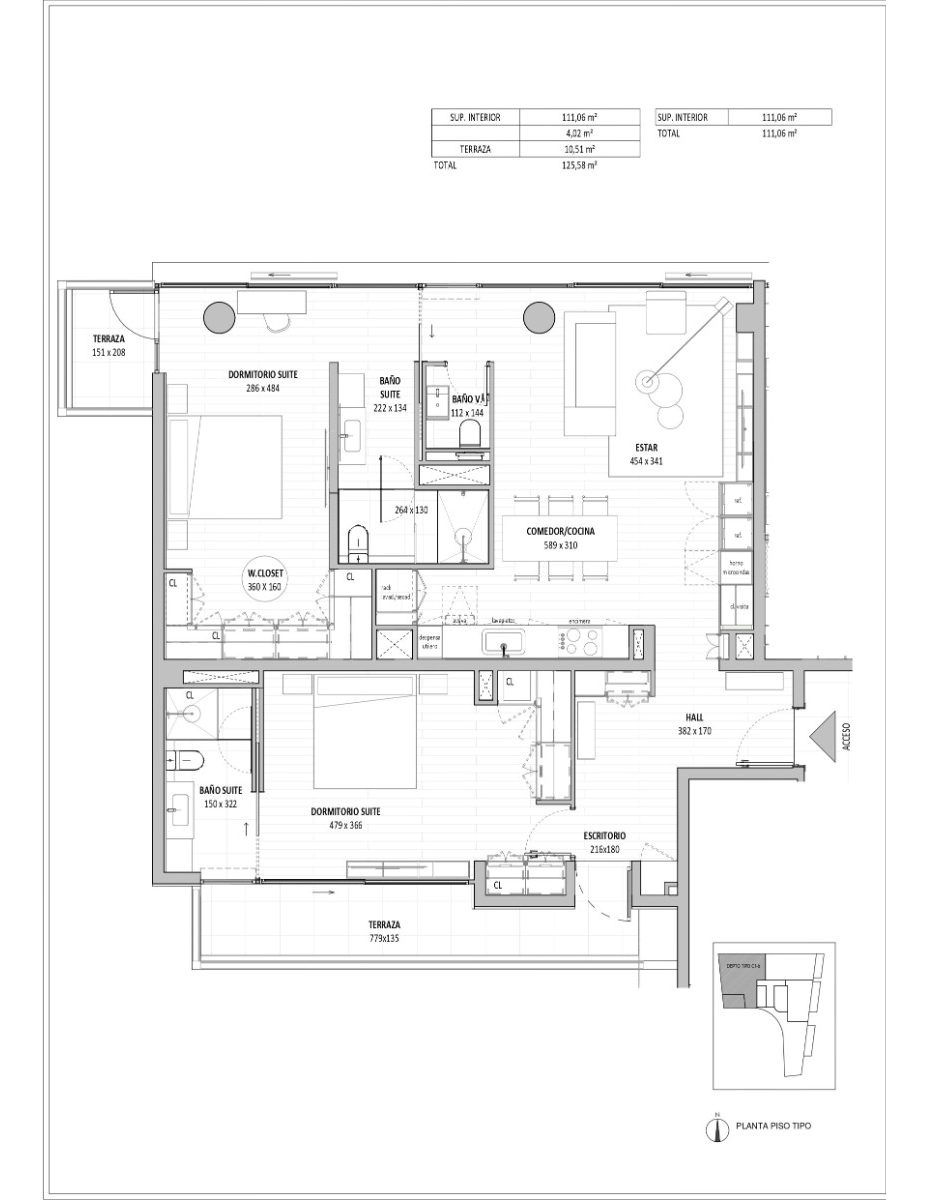 Venta Departamento NOSP 2D 3B 1E 1B Barrio El Golf - Las Condes