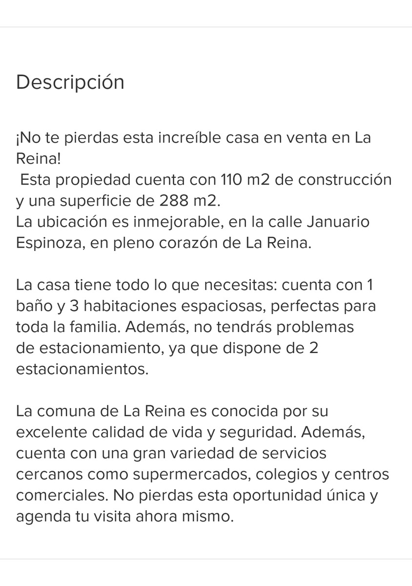 Venta Casa 3D 1B 3E Francisco de Villagra - La Reina