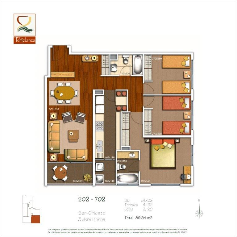 Arriendo Departamento 3D 2B 1E 1B Barrio Italia - Providencia